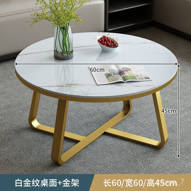YQ17 Nordic Coffee Table Living Room Luxury Gold Marble Round Table Furniture Mesas De Centro Para Sala Minimalist Sofa