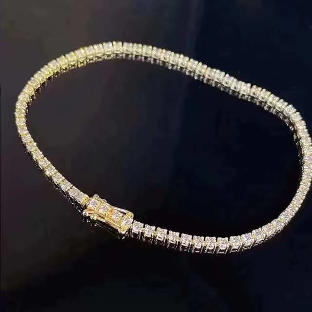 Xinfly Wholesale 18K Real Gold 2.00CTW Natural Diamond Square Tennis Bracelet