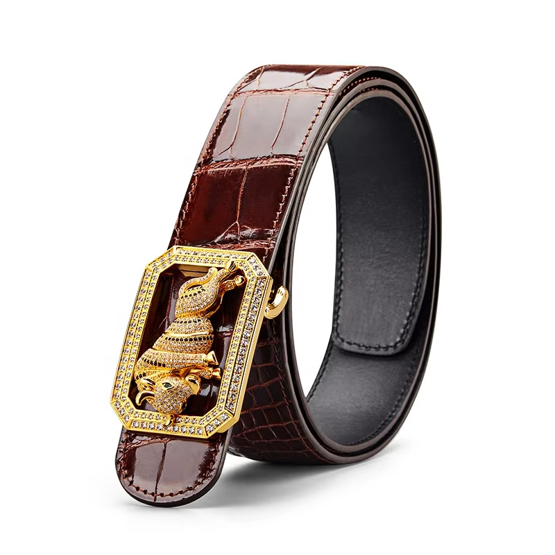 high quality genuine leather belt crocodile skin brand belt men luxury