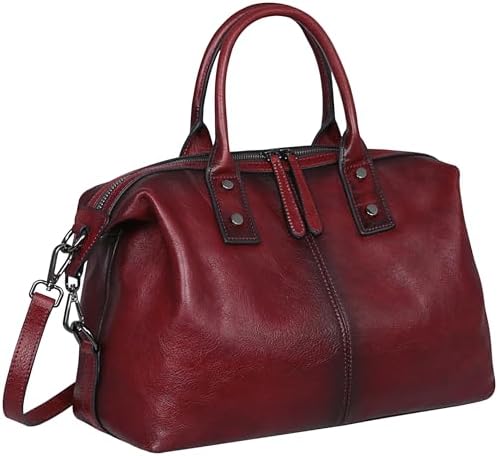 Iswee Genuine Leather Satchel Tote Bag Top Handle Handbag Designer Shoulder Bag Large Capacity Cross Body Bag