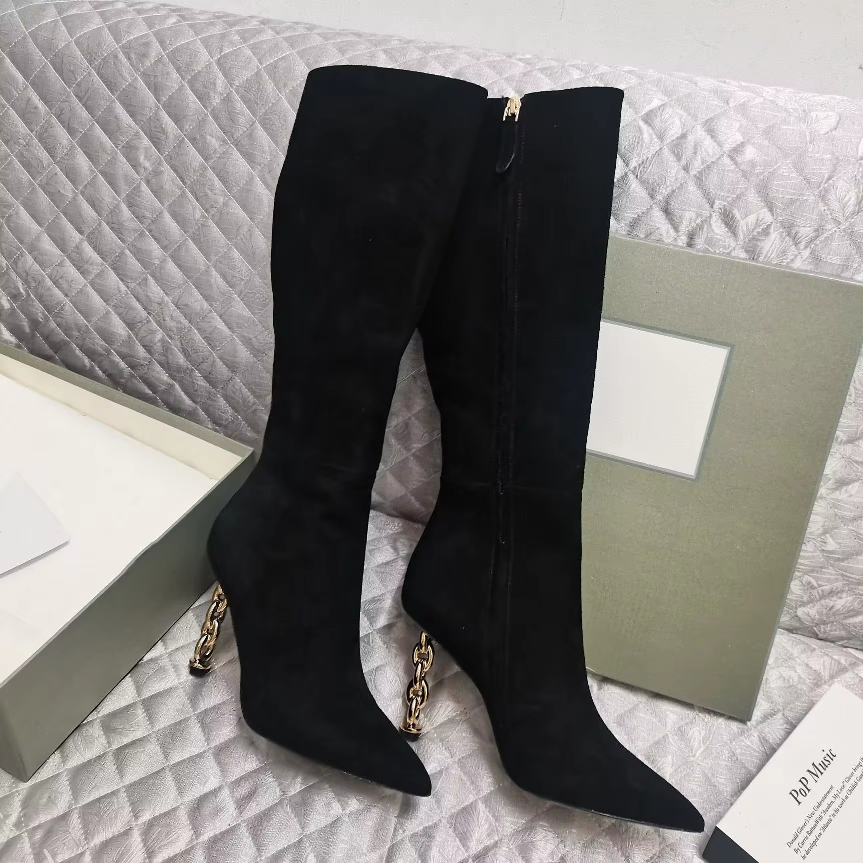 New Sexy Long Boots Female High Heel Luxury Design Shoes