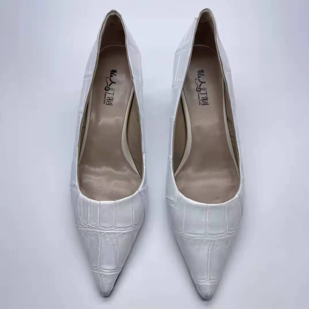 italian hand made women shoes luxury Genuine Crocodile Leather Women's Pump high quality formal leather shoes for ladies