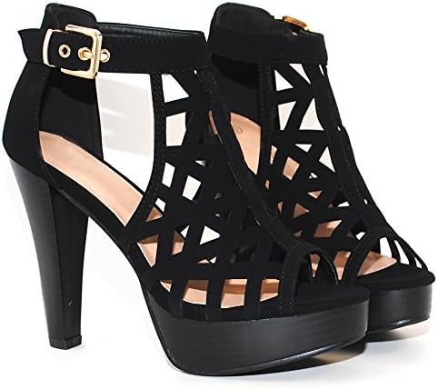 Open Toe Ankle Strap Sandal – Western Bootie Stacked Heel Open Toe Cutout Shoes