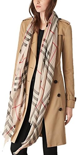 Burberry LIGHTWEIGHT CHECK WOOL AND SILK SCARF-220x70 Cm